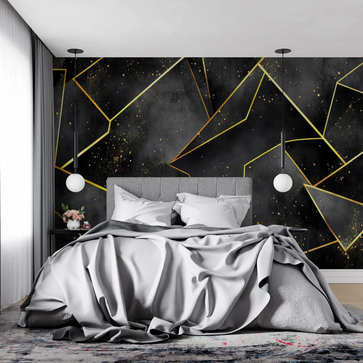 Geometric Wallpaper - Golden Sparkles