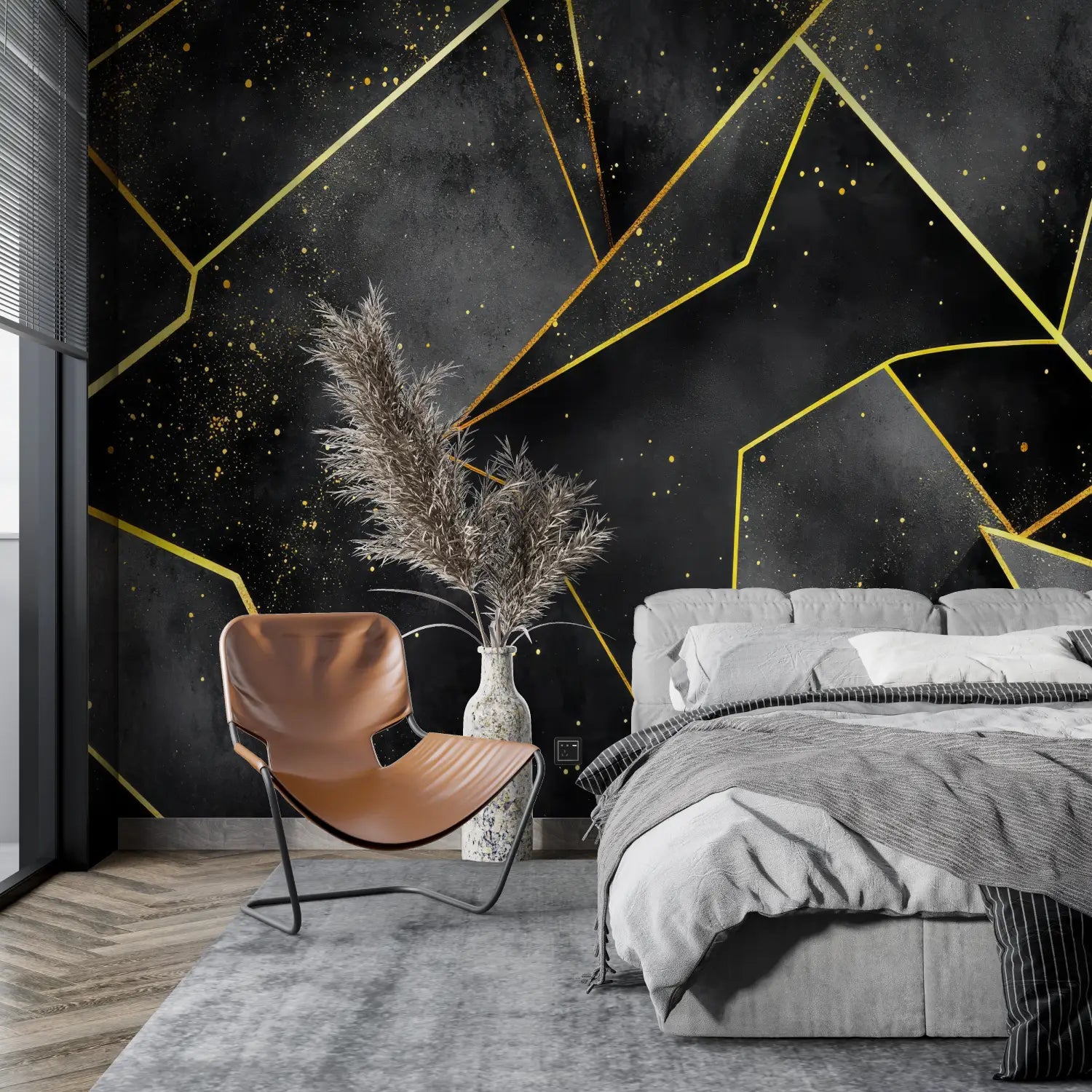 Geometric Wallpaper - Golden Sparkles