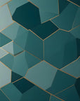 Geometric Wallpaper – Emerald and Gold Mosaic