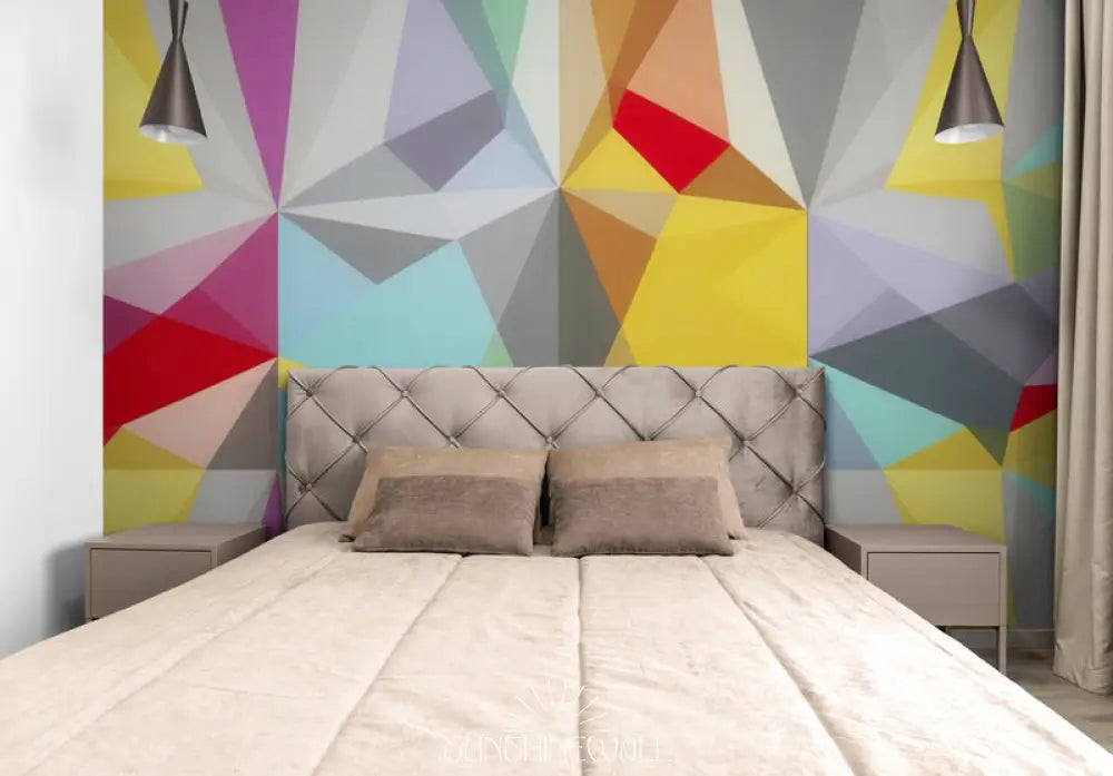 Papier Peint Géométrique - Multicolore