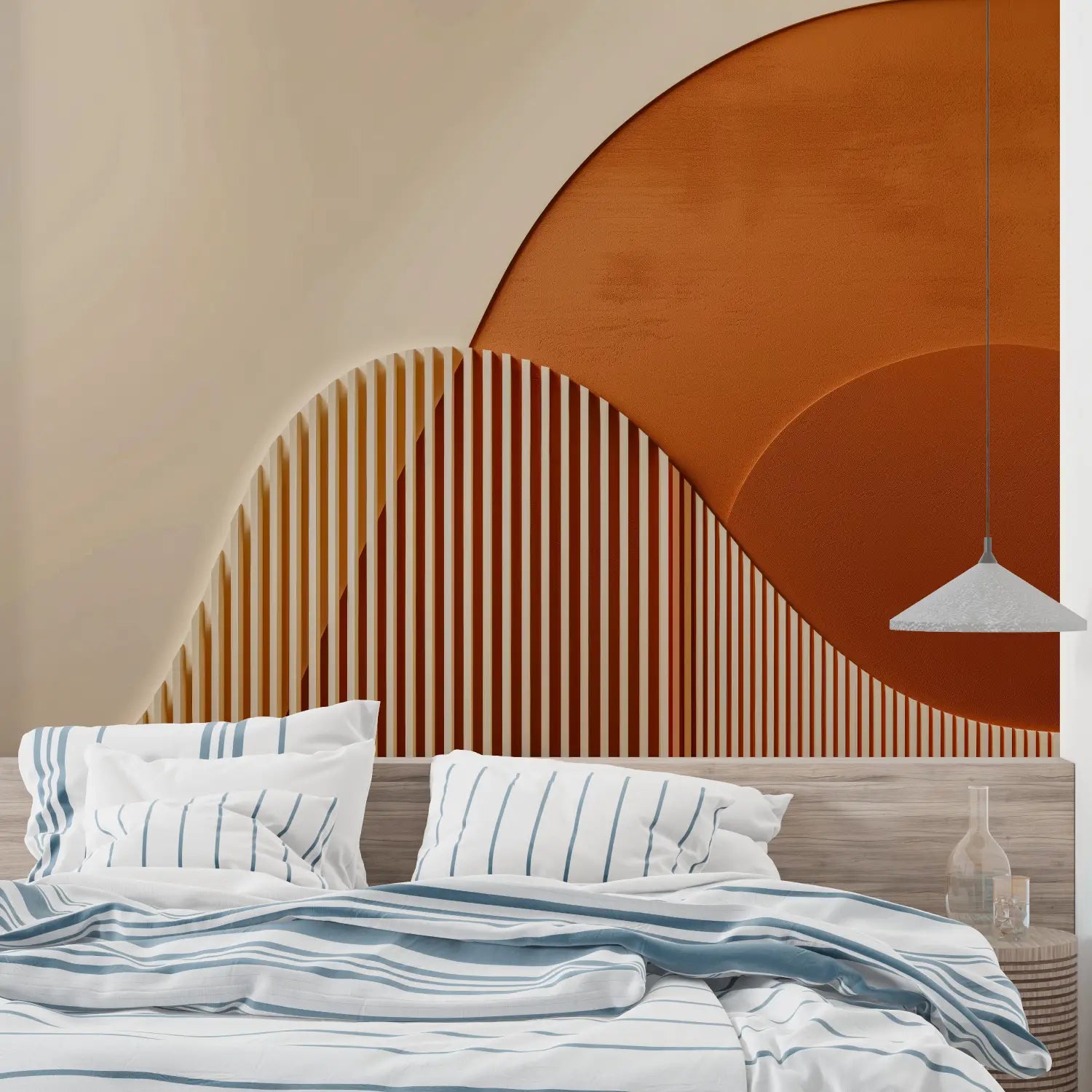 Geometric Wallpaper - Gradient Curved Lines