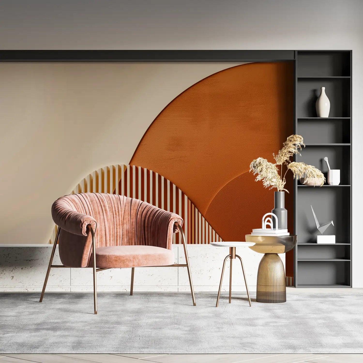 Geometric Wallpaper - Gradient Curved Lines