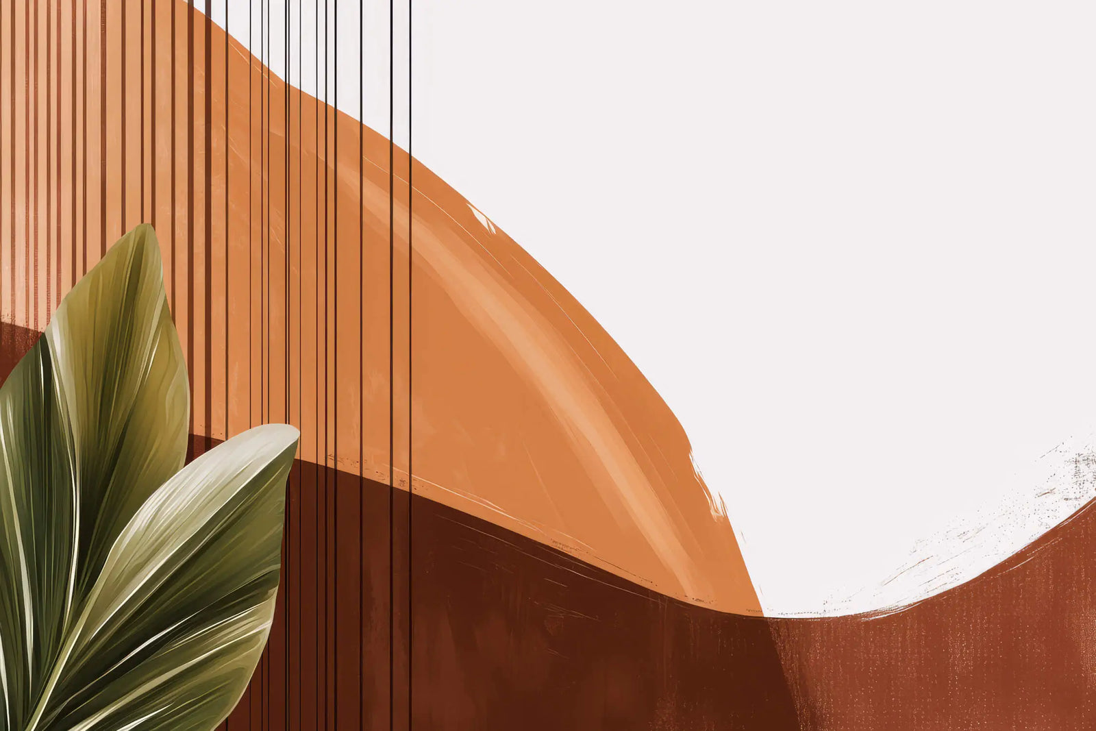 Art &amp; Deco Wallpaper - Stylized Sienna Foliage