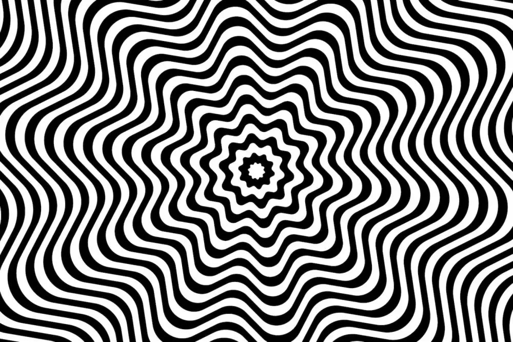 Papier Peint Géométrique - Tourbillon Noir