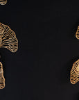 Foliage Wallpaper – Filigree Ginkgos on a Black Background