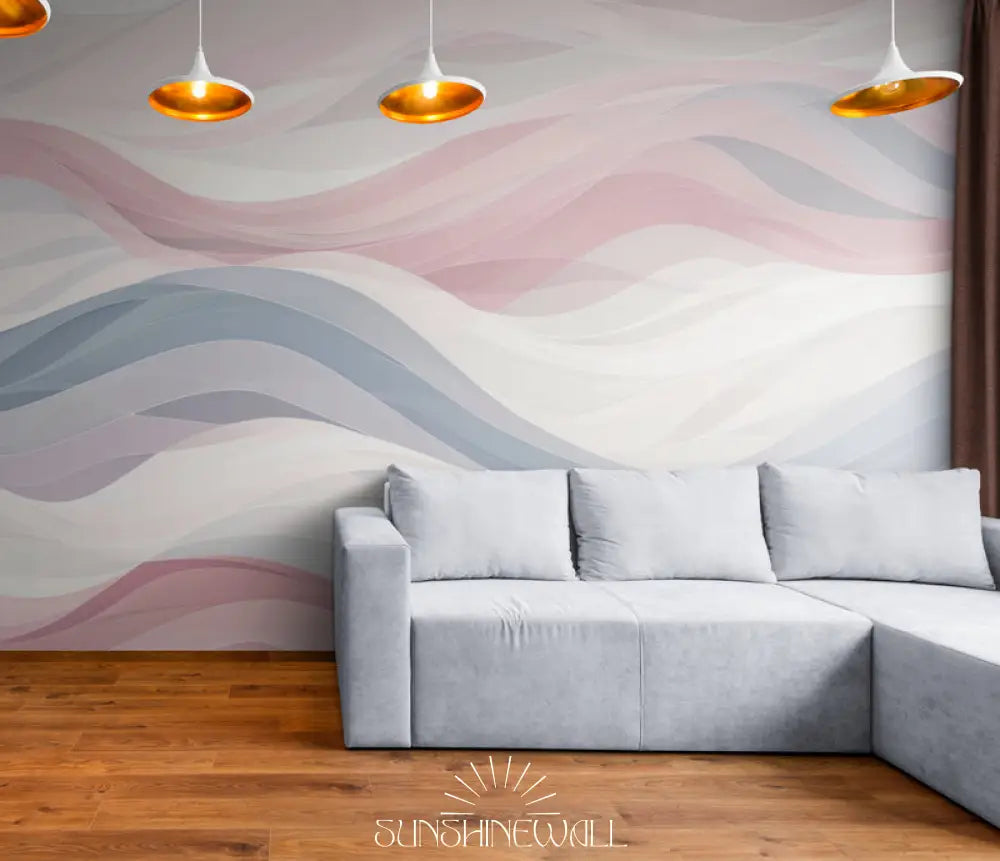 Papier Peint Illustration - Vagues Pastels