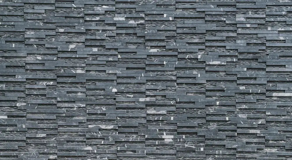 Papier Peint Imitation - Mur De Parement Gris Foncé