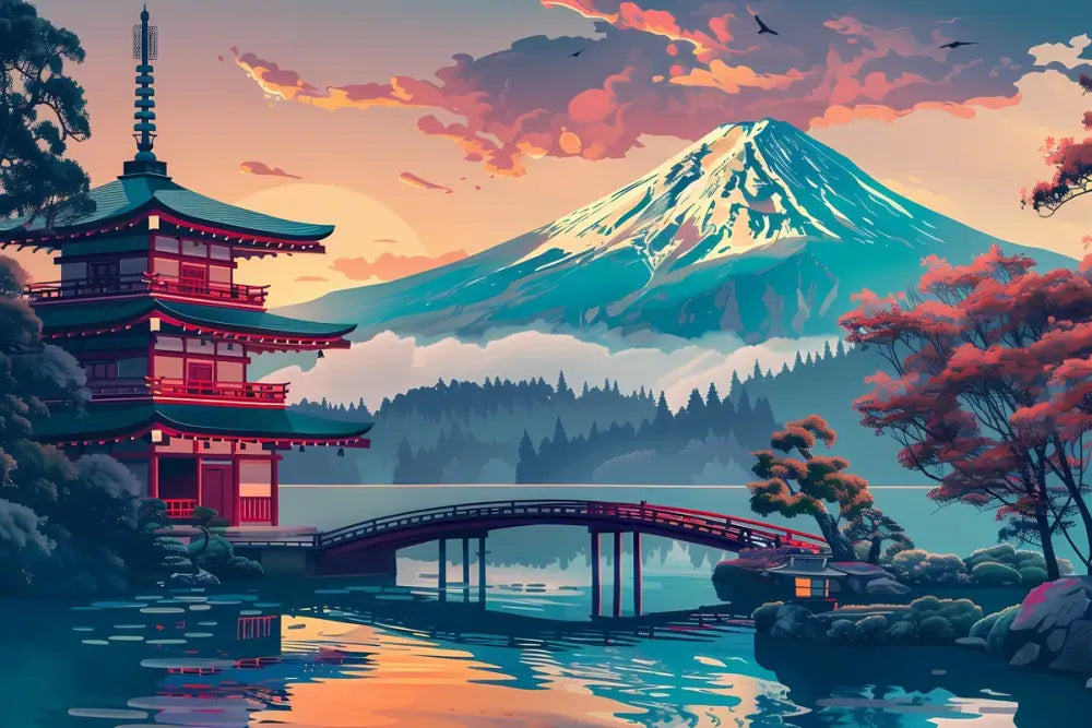 Papier Peint Japonais - Mont Fuji Majestueux