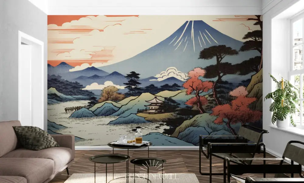 Papier Peint Japonais - Montagnes En Automne