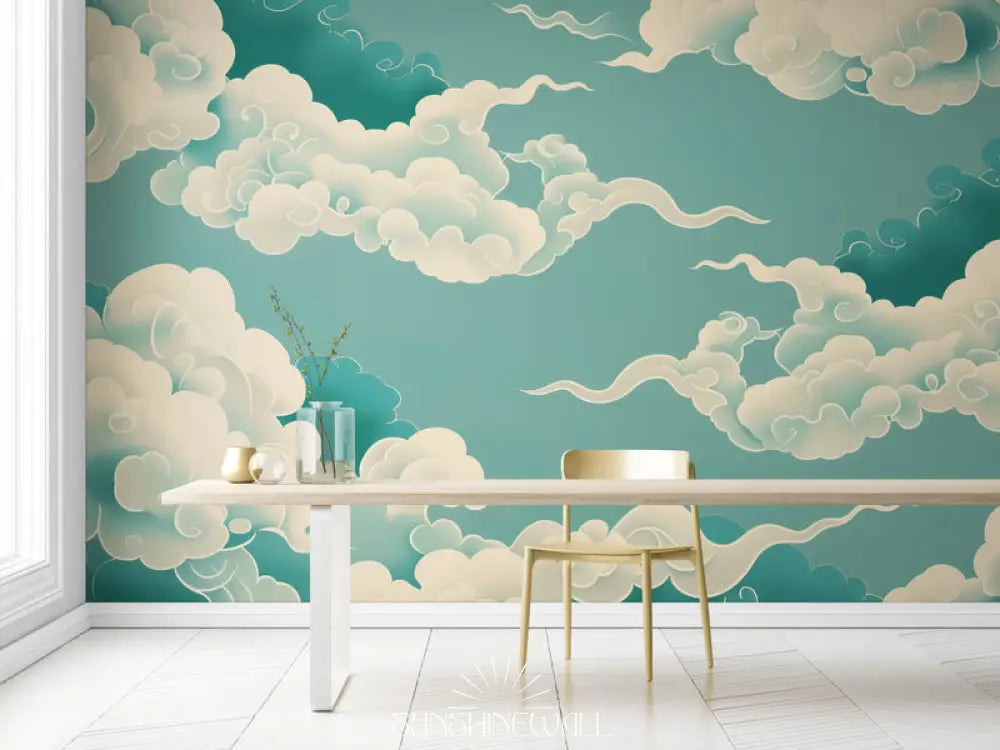 Papier Peint Japonais - Nuages Clairs