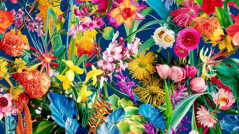 Papier Peint Jardin Fleuri - Oasis De Couleurs