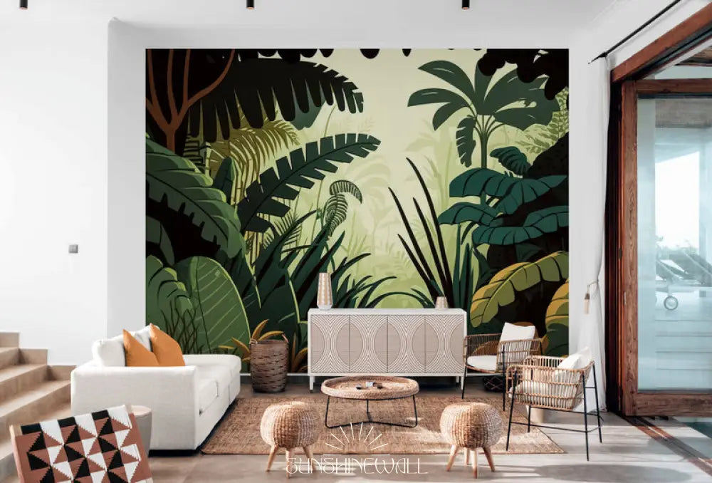 Papier Peint Jungle - Arbres Tropicaux Luxuriants