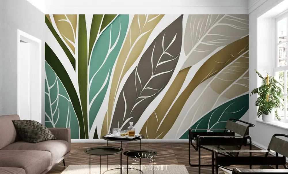 Papier Peint Moderne - Feuilles Tropicales Design