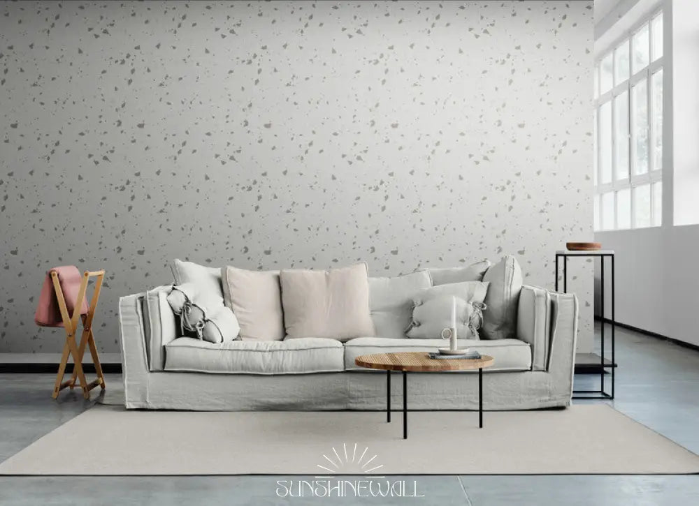 Papier Peint Moderne - Terrazzo Gris