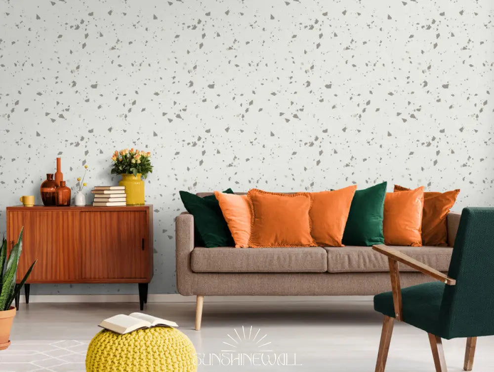 Papier Peint Moderne - Terrazzo Gris