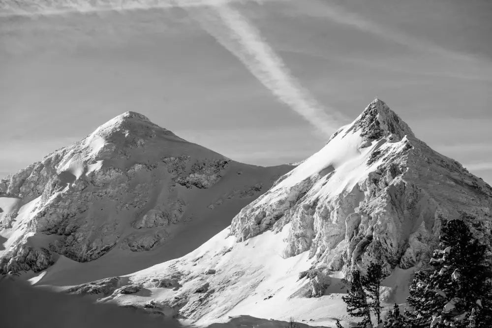 Papier Peint Montagne - Noir Et Blanc