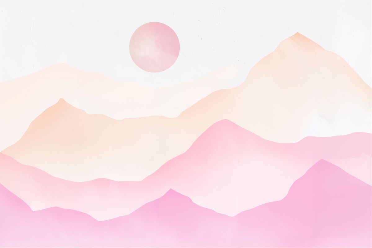 Mountain Wallpaper - Soft Pastel Pink