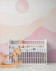 Mountain Wallpaper - Soft Pastel Pink
