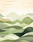 Mountain Wallpaper - Soft Pastel Green