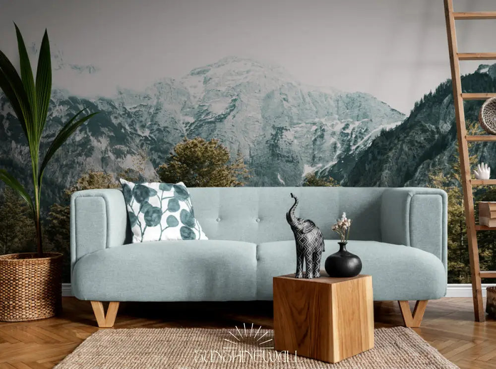 Papier Peint Panoramique - Col De Montagne Enneigée