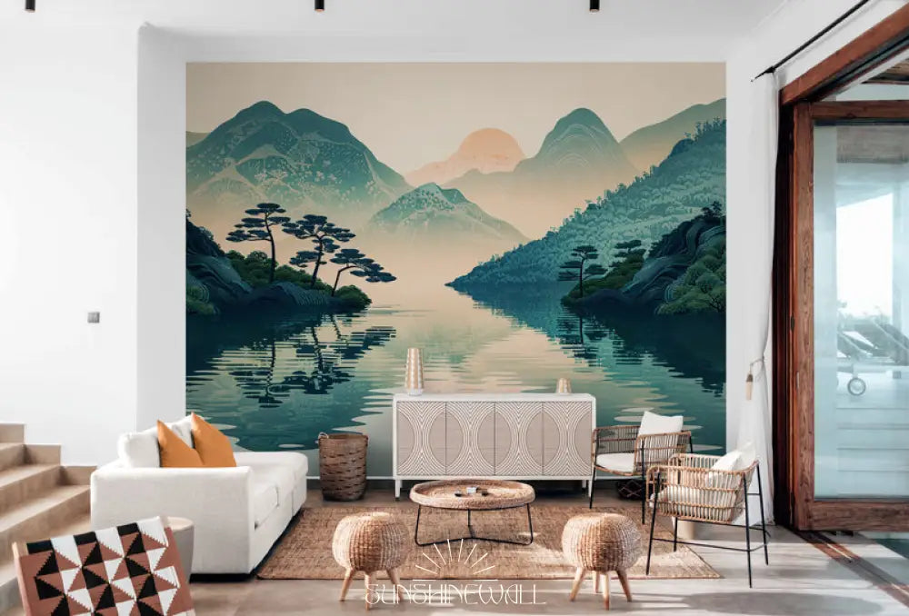 Papier Peint Panoramique - Montagne Et Lac