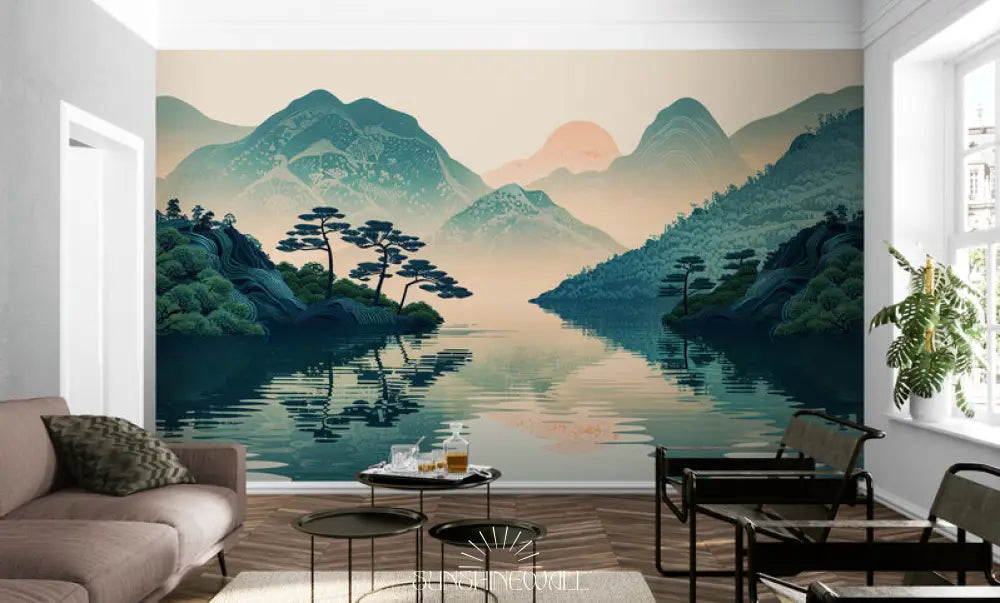 Papier Peint Panoramique - Montagne Et Lac