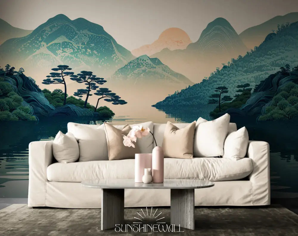 Papier Peint Panoramique - Montagne Et Lac