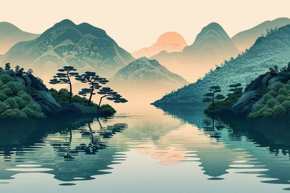 Papier Peint Panoramique - Montagne Et Lac