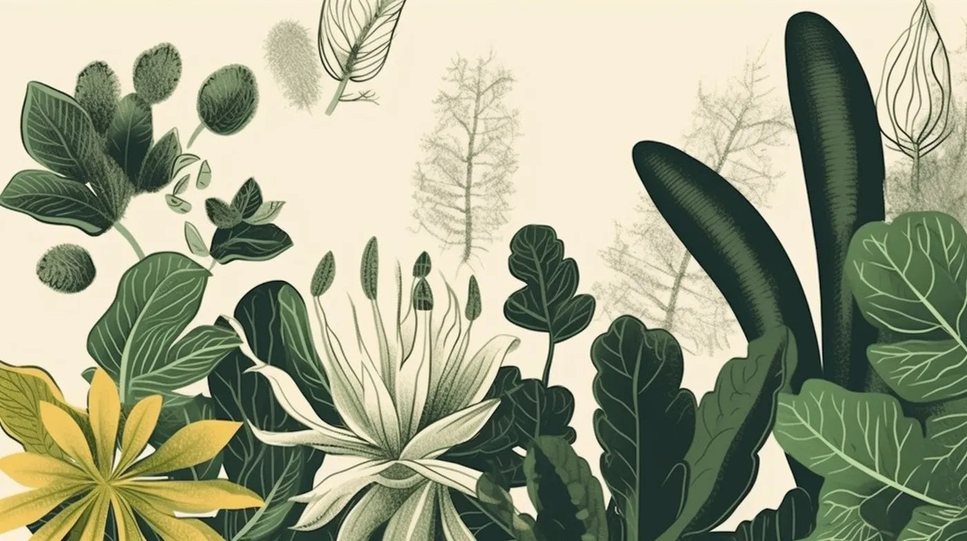 Foliage Wallpaper - Botanical Illustration