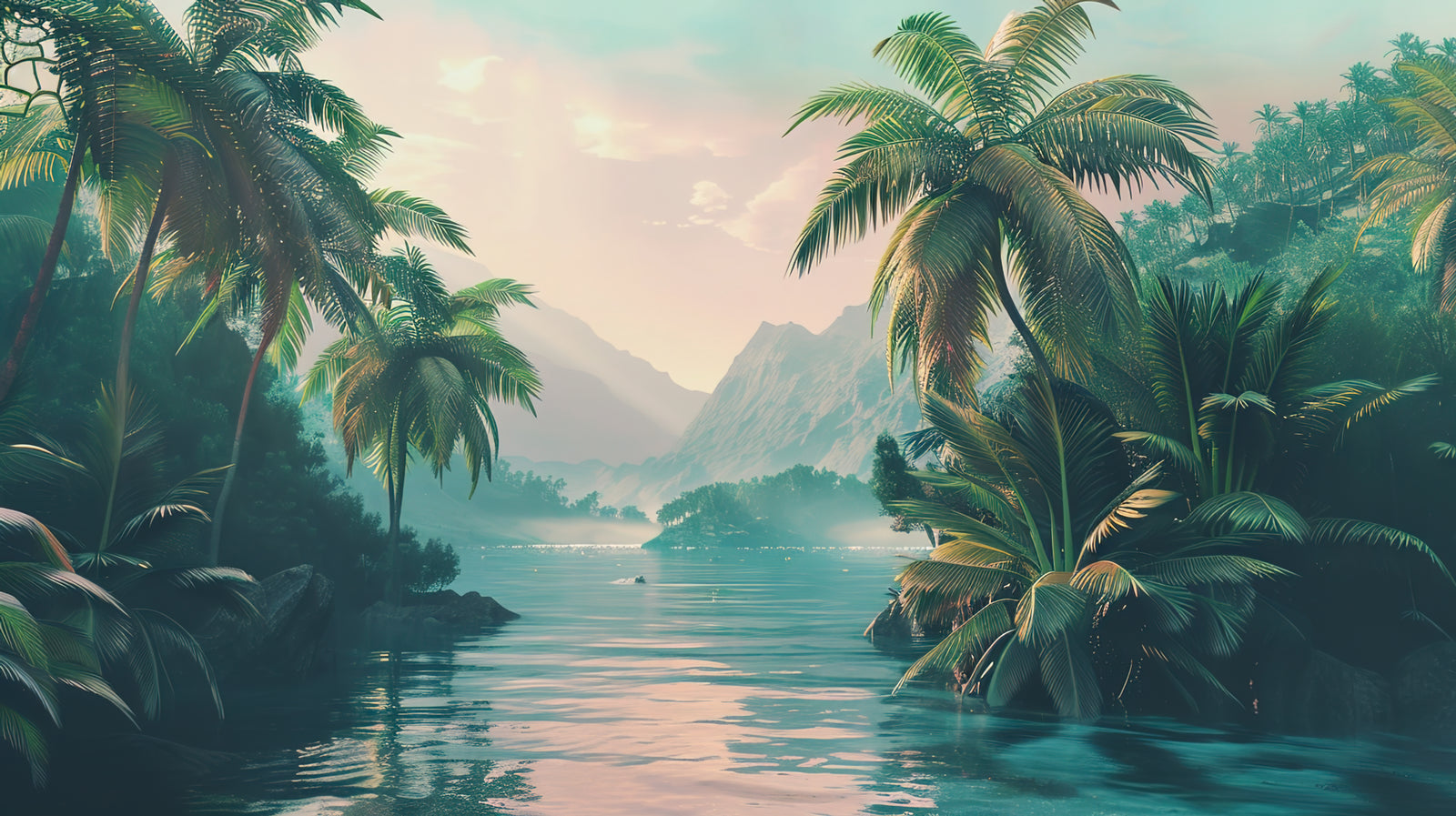 Tropical Wallpaper – Lush Island Landscape
