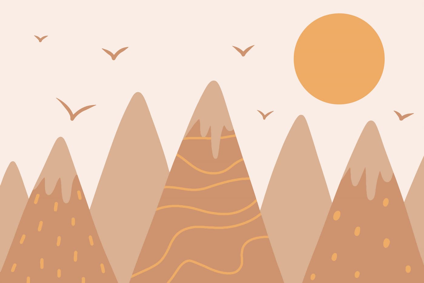 Papier Peint Enfant - Montagne Scandinave