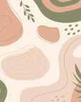 Papier Peint Minimaliste - Terracotta Et Vert
