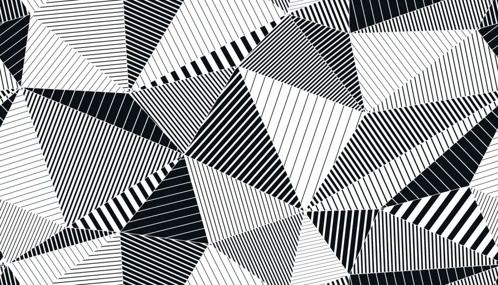 Papier Peint Triangles - Lignes Noires Et Blanches