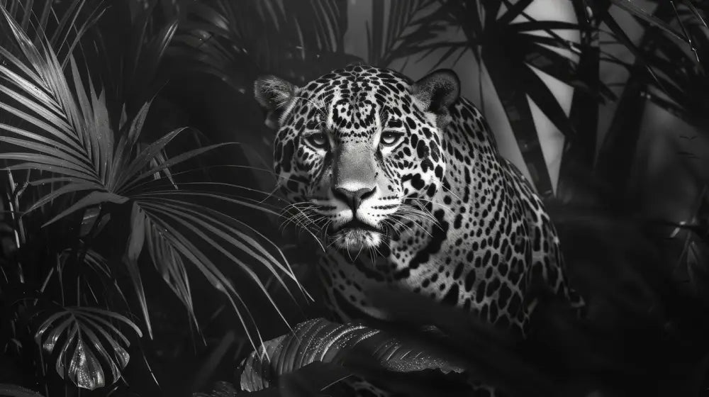 Papier Peint Tropical - Tigre Noir Et Blanc