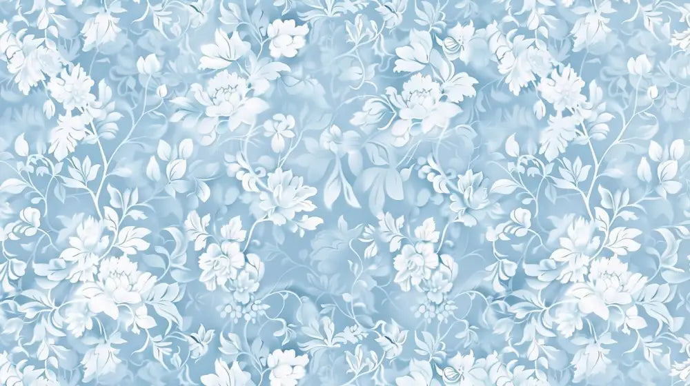 Papier Peint Vintage - Fleurs Bleues Classiques