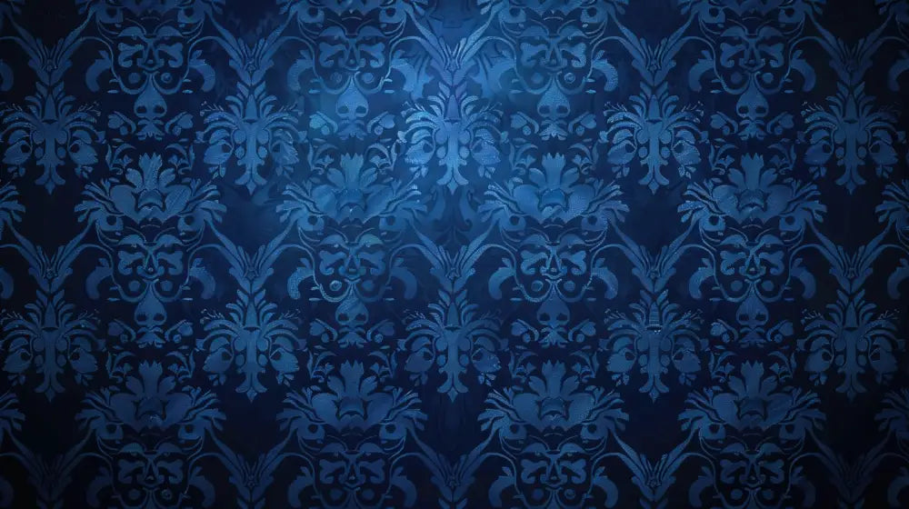 Papier Peint Vintage - Royal Bleu Profond