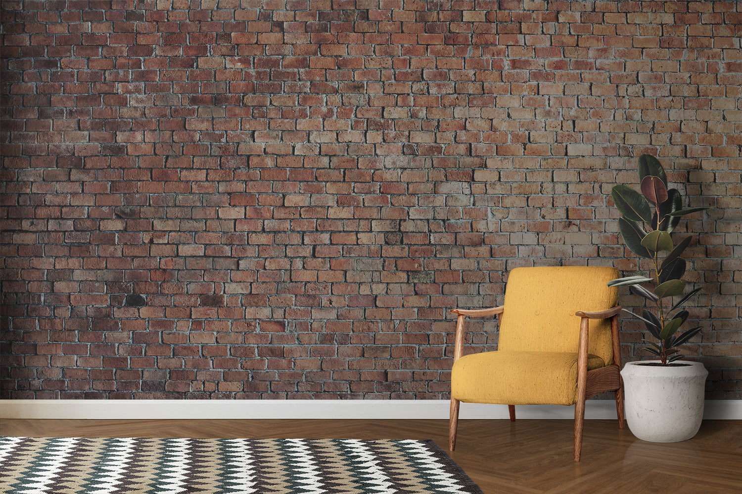 Papier Peint Art & Déco - Mur de Briques Sombres