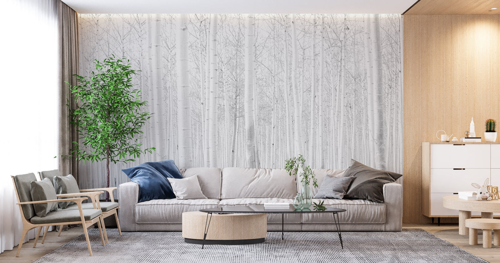 Forest Wallpaper - Snowy Birch Forest