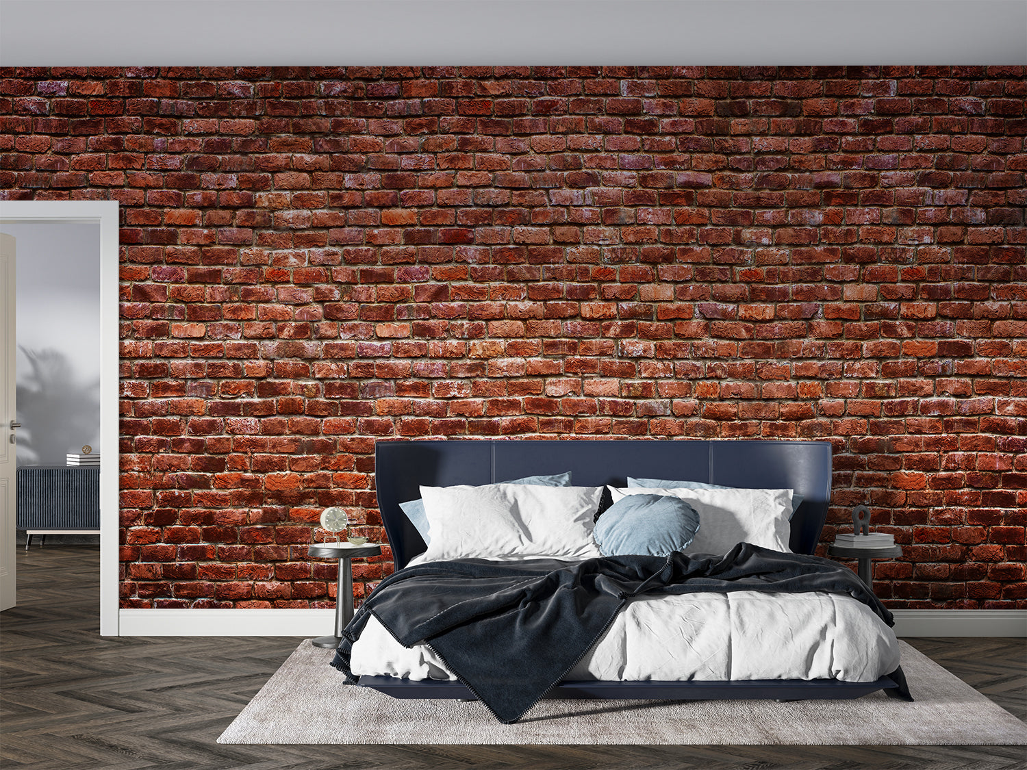 Papier Peint Pierre - Mur de Briques Rouges Classique