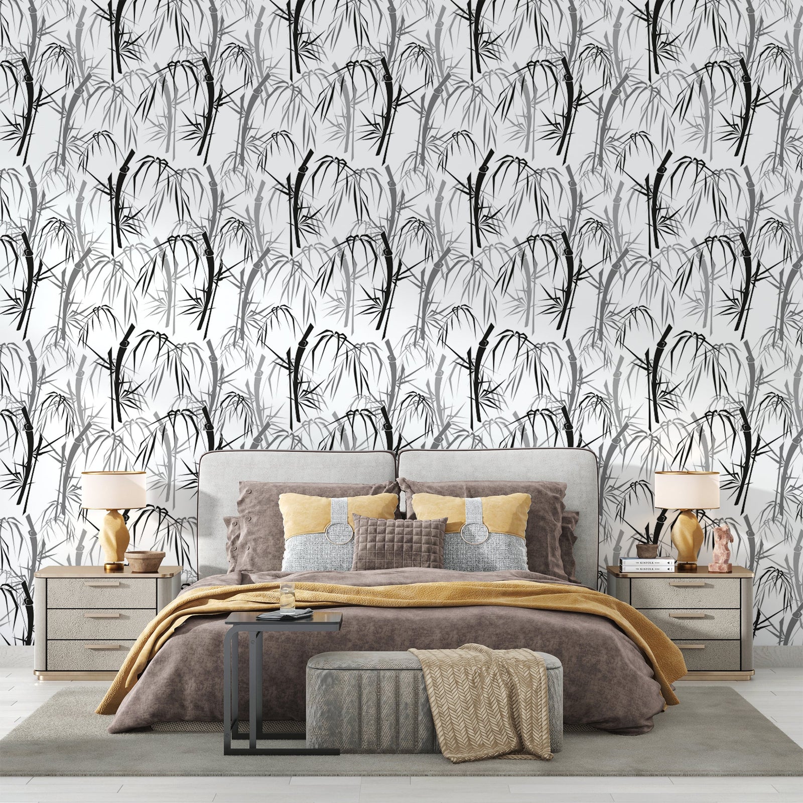Black and White Wallpaper - Elegant Bamboos