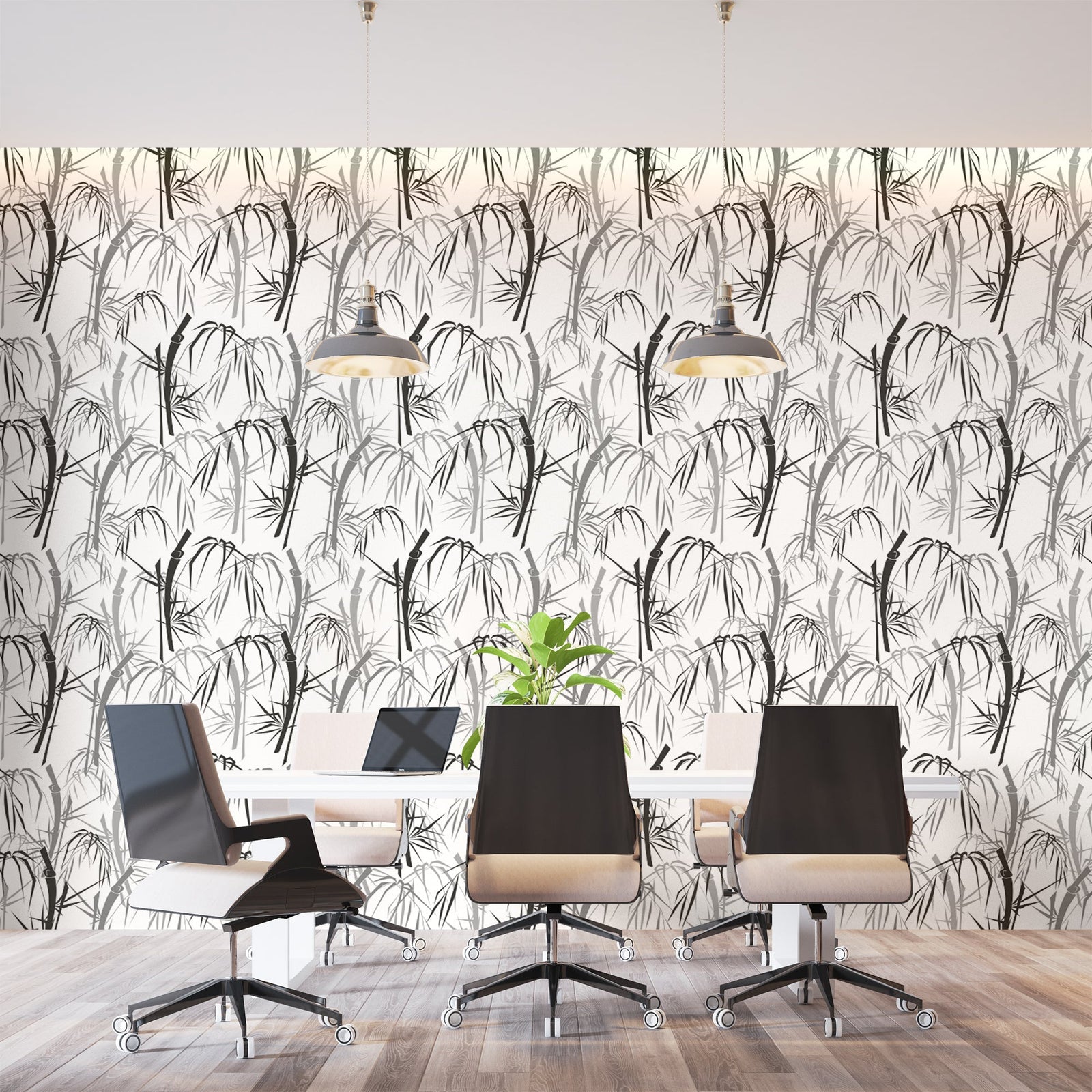 Black and White Wallpaper - Elegant Bamboos
