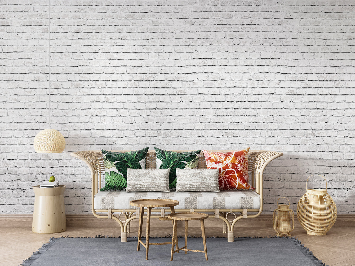 Papier Peint Pierre - Briques Blanches Absolue