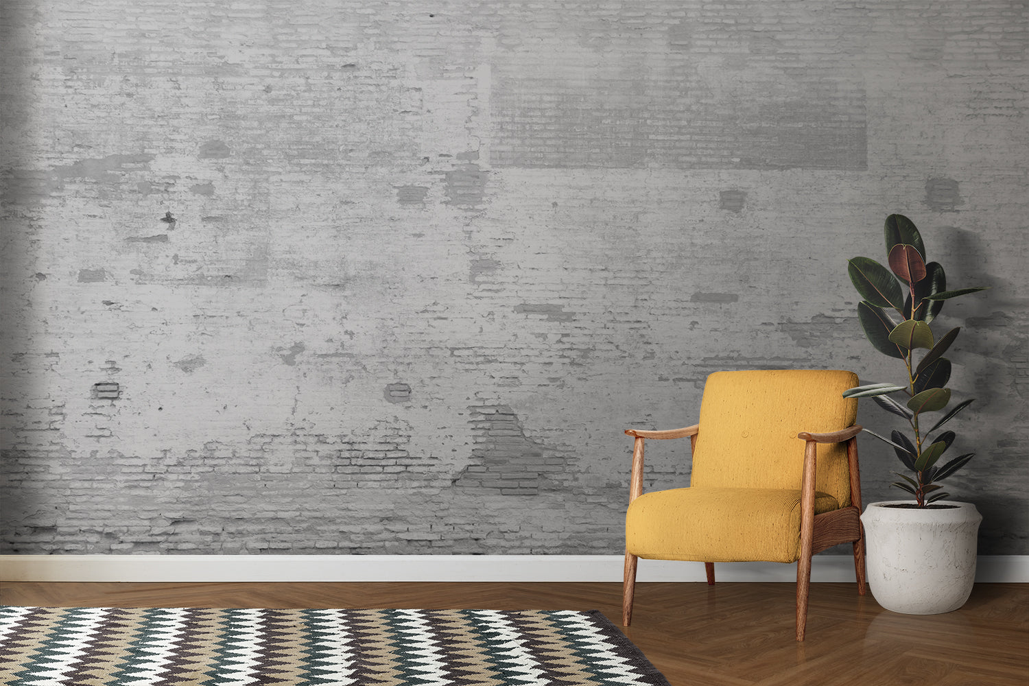 3D Brick Wallpaper Trompe L'Oeil