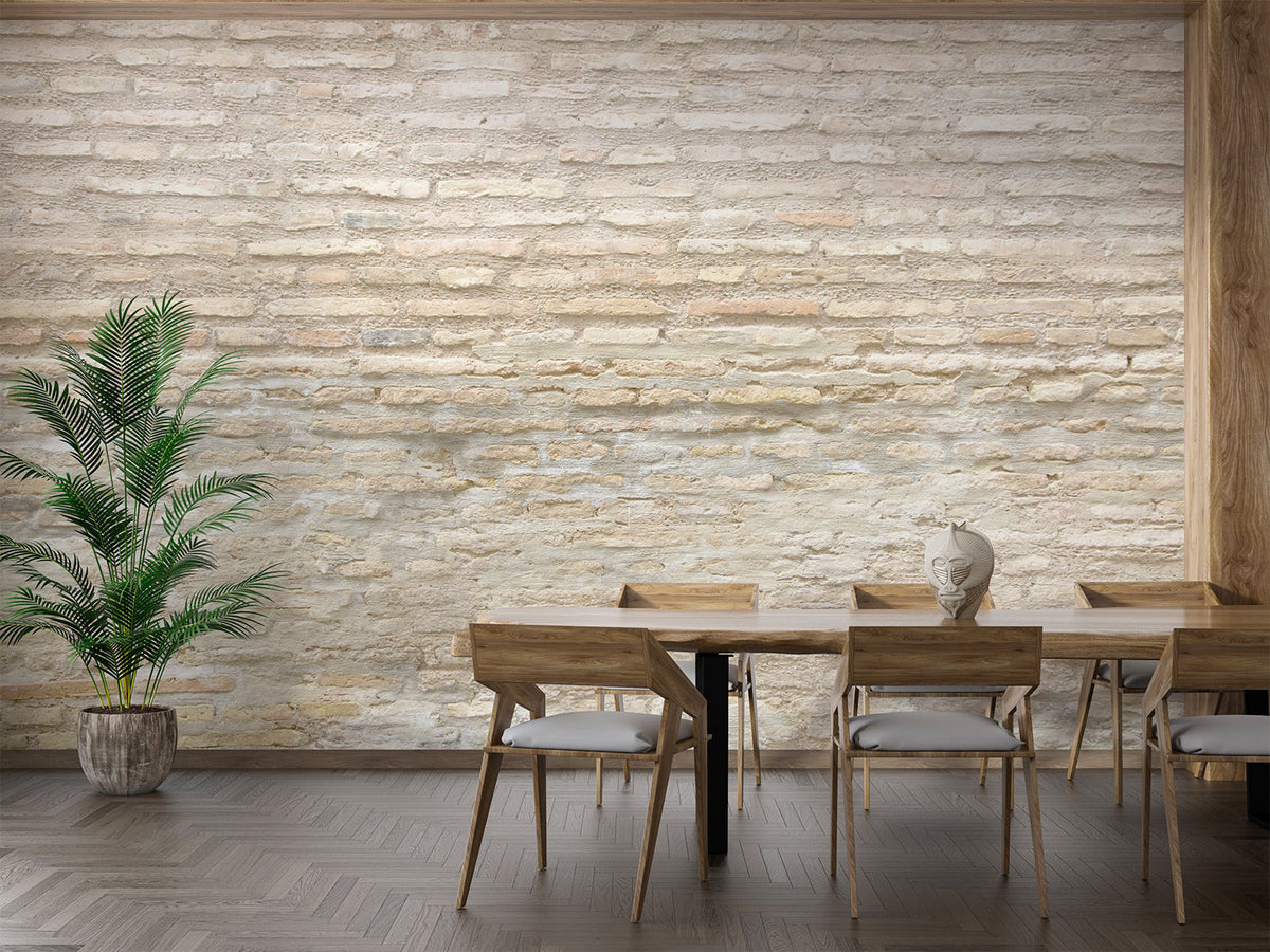 Papel pintado de piedra - Revestimiento beige