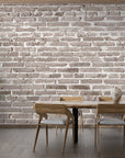 Papier Peint Pierre - Mur de Briques Beige Sablé