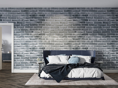 Papier Peint Pierre - Mur de Briques Grises et Lumière