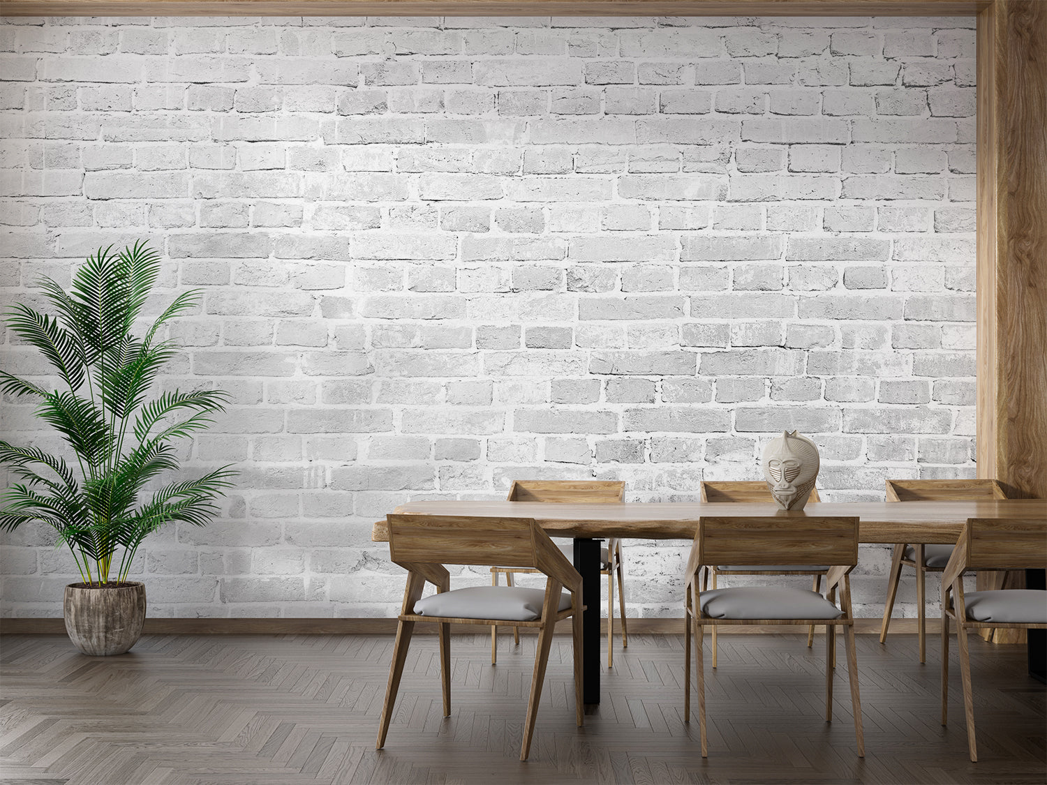 Papier Peint Pierre - Briques Blanches Modernes