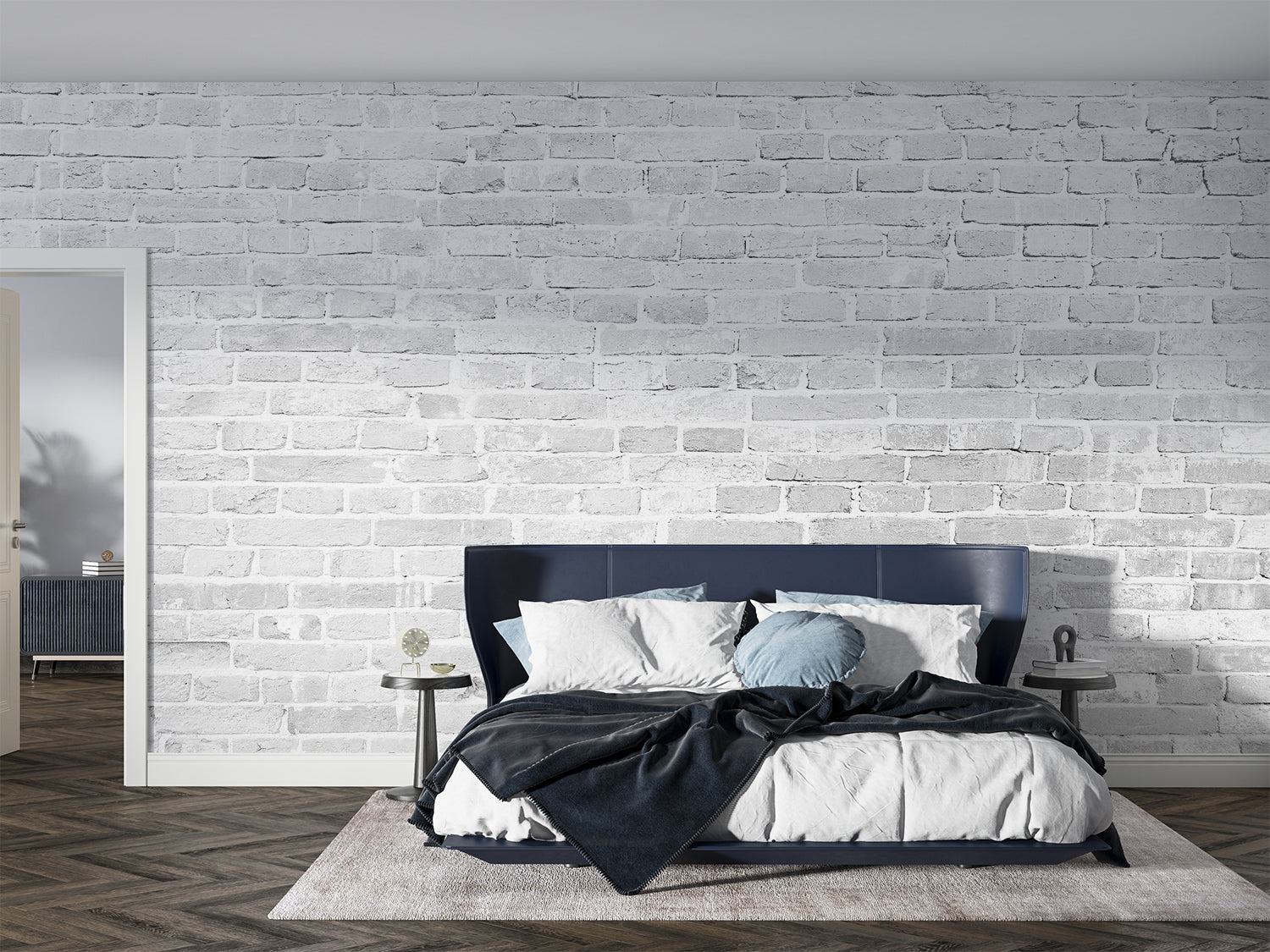 Papier Peint Pierre - Briques Blanches Modernes
