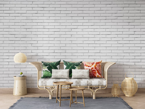 Papier Peint Pierre - Mur de Briques Loft Blanc