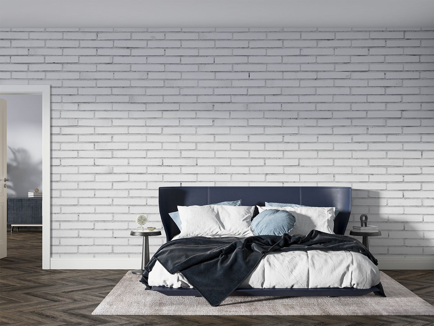 Papier Peint Pierre - Mur de Briques Loft Blanc